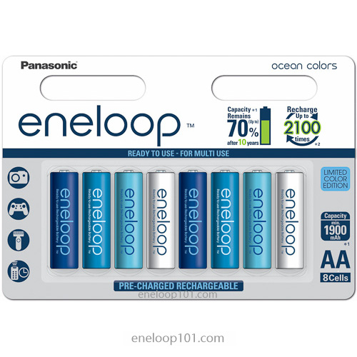 Panasonic eneloop Ocean colored batteries